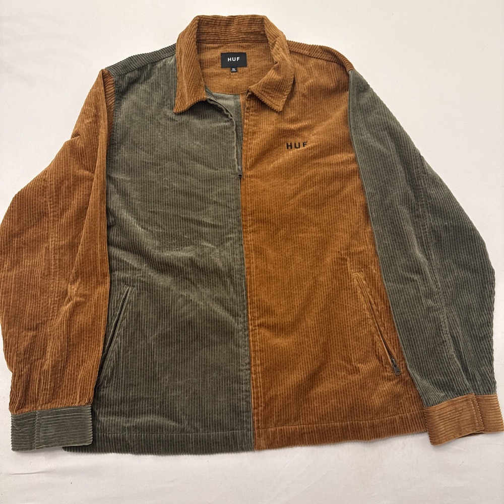 HUF Vandenburg Toffee & Olive Corduroy Jacket  Size XL